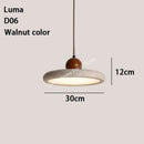 Yellow Travertine Pendant Light Stone Wood Hanging Light for Kitchen Island by Ljojo