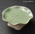 Ljojo Lotus Leaf Plate: Tall Chinese Dim Sum Tea Plate for Snacks & Fruits