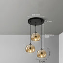 Nordic Glass Pendant Light for Living Room | Ljojo Smoke Gray Chandelier for Kitchen Island