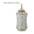 Ljojo™ Ceramic Storage Jar & Vase: White Gold Luxury Decor & Flower Arrangement