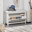Ljojo™ Flip-Drawer Shoe Bench with Seat Cushion: Compact Entryway & Hallway Storage