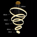 Crystal Living Room Chandelier - Modern Luxury Stair Pendant Light by Ljojo