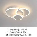 Ljojo LED Ceiling Light: Modern White & Black Chandelier for Home Decor