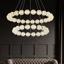 Ljojo Luxe Pearl Necklace Ring LED Ceiling Chandelier for Living Room & Bedroom