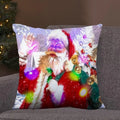 Ljojo LED Retro Santa Christmas Lights Pillowcase Home Decor 45x45
