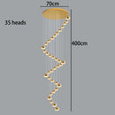 Ljojo Luxury Crystal Chandelier - Elegant Indoor LED Lighting for High-Rise Stairs & Living Room