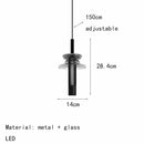 Gray Glass Pendant Light Dimmable Wire Length-Adjustable for Bedroom and Kitchen by Ljojo