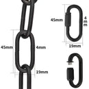 Ljojo 4mm Thick Metal Chain for Pendant Light - Heavy Duty Hanging Locker Lift