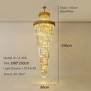 Ljojo Luxury Modern Crystal Chandelier - Black/Gold Loft Lighting Fixture