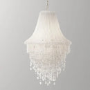 Large Tassel Crystal Chandelier - Modern Beaded Ceiling Light for Foyer and Living Room by Ljojo