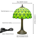 Green Christmas Table Lamp Stained Glass Bedside 12 Inches Desk Reading Light for Home Office by Ljojo.