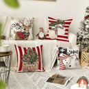 Ljojo Linen Christmas Tree Pillow Cover Set - Winter Home Decorations, 45x45cm