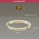 Ljojo Luxury Crystal Chandelier Pendant Light Gold Chrome Finish Modern Living Room Lighting