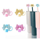 Ljojo 10mm Straw Cap Covers for Stanley Tumbler Cup - 30&40oz Large Diameter Silicone Bow Caps