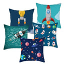Cartoon Spacecraft Astronaut Rocket Pillowcase for Home Decor - Ljojo
