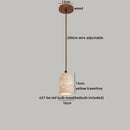 Ljojo LED Hanging Lamp: Japanese Style Yellow Travertine Pendant Lights for Home Decor