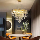 Nordic Chrome Gold Crystal Chandelier Luxury Branches Living Room Bedroom - Ljojo