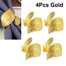Gold Maple Leaf Napkin Rings by Ljojo: Elegant Table Decor for Wedding, Party, Dinner