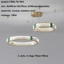 Ljojo Modern Lustre Crystal Led Chandelier Dimmable Pendant Lamp for Living Dining Bedroom