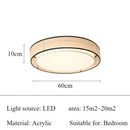 LED Bedroom Ceiling Light Modern Circular Fabric Lampshade Home Decor by Ljojo