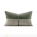 Ljojo Luxury Horsehair Leather Sofa Waist Pillow 30x50cm Silver-Green