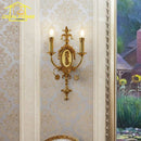 Ljojo Luxury Gold Lustre Copper Wall Lamp LED E14 Medieval Retro for Living Room