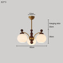 French Medieval Style Living Room Chandelier Retro Wood Hanging Lamp by Ljojo