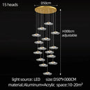 LED Lotus Leaf Design Staircase Chandelier - Modern, Long, Villa - Ljojo