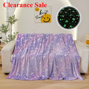 Ljojo Luminous Rainbow Unicorn Pegasus Star Flannel Blanket - Machine Washable Printing and Dyeing Blanket