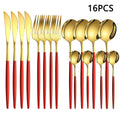 Ljojo 16-Piece Stainless Steel Tableware Set for Home, Hotel, and Restaurant