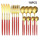Ljojo 16-Piece Stainless Steel Tableware Set for Home, Hotel, and Restaurant