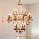 French Red Crystal Chandelier Pendant Light by Ljojo - Luxury Copper E14 LED Hanging Lamp