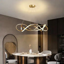 Modern Waves Metal LED Pendant Lights Luxury for Living Room Chandelier Bedroom by Ljojo