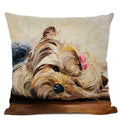 Cute Bulldog Hand-Painted Linen Pillowcase by Ljojo Teddy Collection