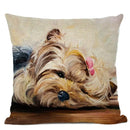 Cute Bulldog Hand-Painted Linen Pillowcase by Ljojo Teddy Collection