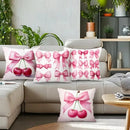 Cherry & Bowknot Pattern Pillowcase – Ljojo Decorative Cushion Cover