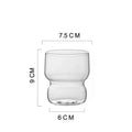 Ljojo 300ML Ins Iced Milk Glass Cups, Ribbed Drinking Glasses for Cocktail Beer Juice
