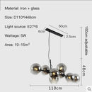 Glass Chandelier Nordic Style Black Ball Pendant Light for Dining Kitchen Living Room by Ljojo