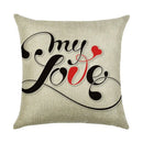 Ljojo Linen Pillowcase 45*45cm for Household Sofa Decor - Love Letter Series