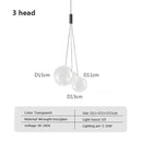 Nordic Glass Pendant Lamp Chrome Chandelier for Kitchen Dining Room by Ljojo