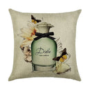 Ljojo Linen Butterfly Flower Sofa Cushion Cover 45*45 - Home Decor Printed Pillow Case