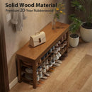 Ljojo™ 3-Tier Wooden Shoe Storage Bench for Entryway - Front Door Rack