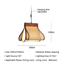Japanese Rattan Weave Hanging Lamp for Home Décor Café Hotel - Wabi-sabi Chandelier by Ljojo