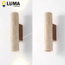 Ljojo Wabi Sabi Yellow Travertine Stone Wall Lamp Vintage Sconce for Bedroom and Living Room