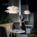 Ljojo Lotus Shape LED Chandeliers Cream Lighting Fixtures for Modern Living Room