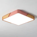Ljojo Square Nordic LED Ceiling Lamp Wood 36W 60W 90W 144W Indoor Lighting Home Decor