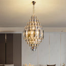 Ljojo Luxury Crystal Living Room Chandelier - Modern Stair Pendant Lamp Indoor Lighting