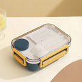 Ljojo 3-Compartment Bento Lunch Box with Fork and Spoon