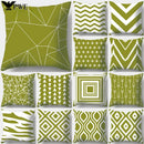 Army Green Geometric Printed Pillowcase by Ljojo for Living Room and Bedroom Decor