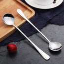 Ljojo Long Handle Stainless Steel Coffee Spoon Ice Cream Dessert Korean Style Tableware